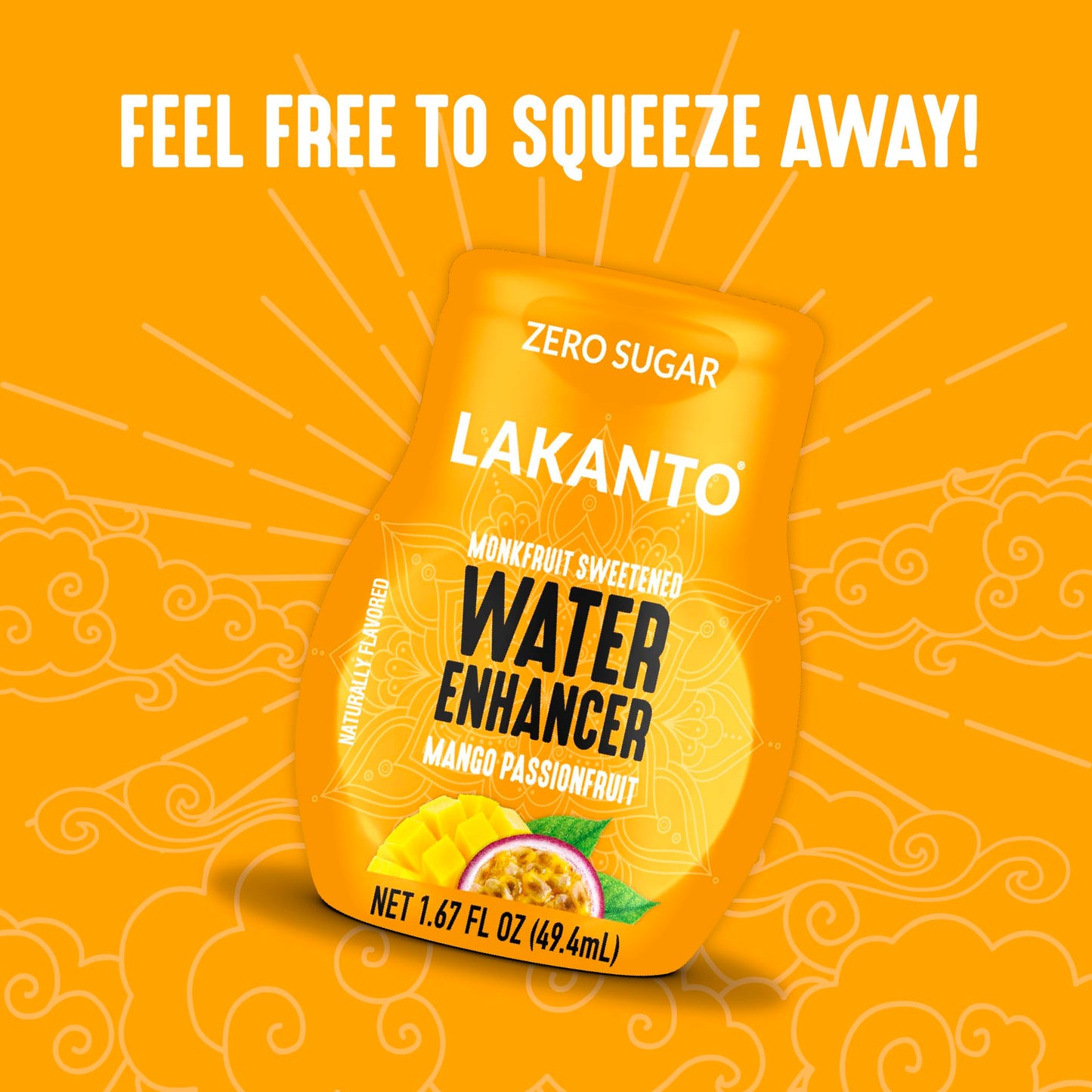 Lakanto Sugar Free Water Enhancer, Mango Passionfruit, 1.67 Fl Oz, Pack of 6, Naturally Flavored, Zero Sugar, Monk Fruit Sweetener