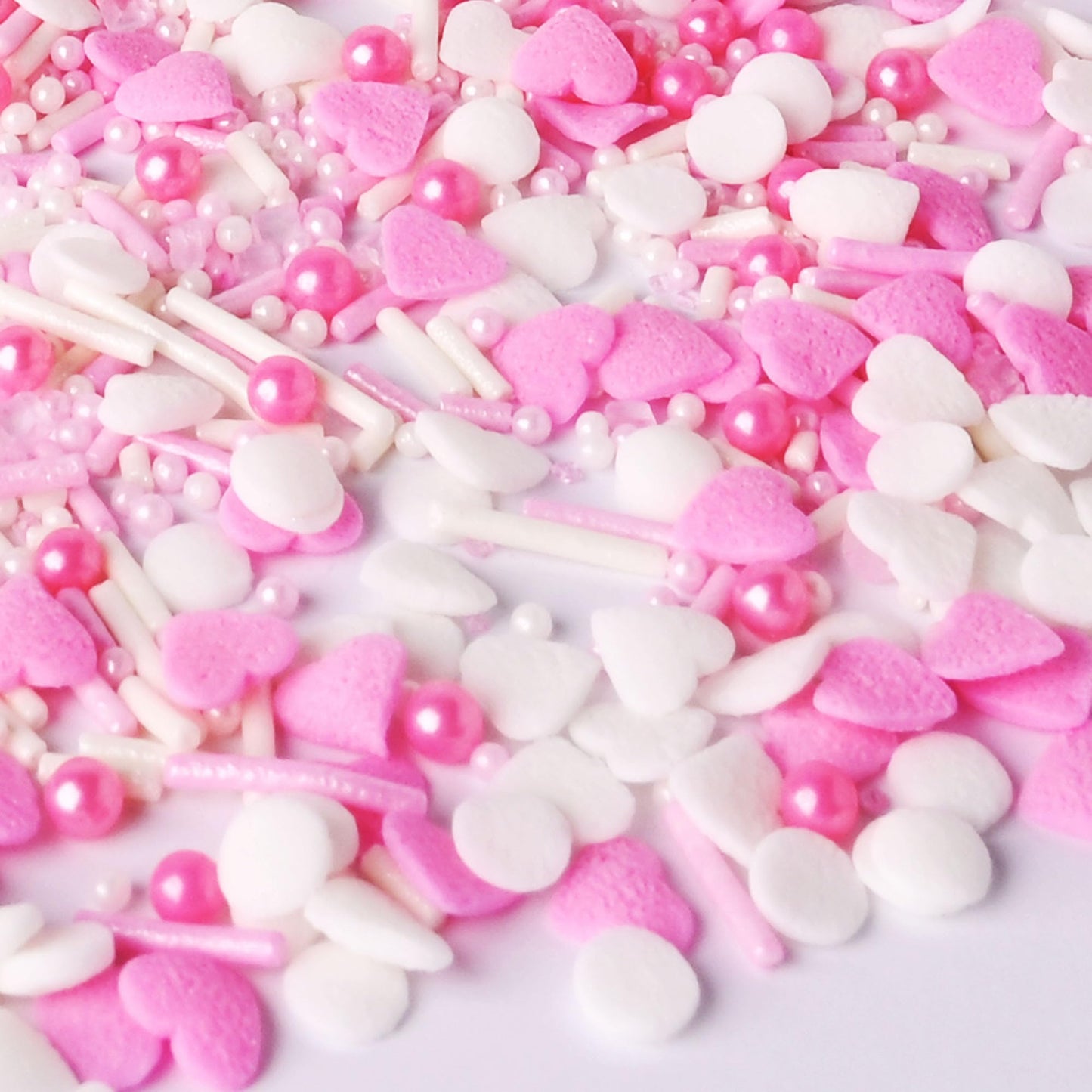 Trunahcao Heart Sprinkles Edible Pink Jimmies Mix for Cakes, Ice Cream, Cookies, Cupcakes