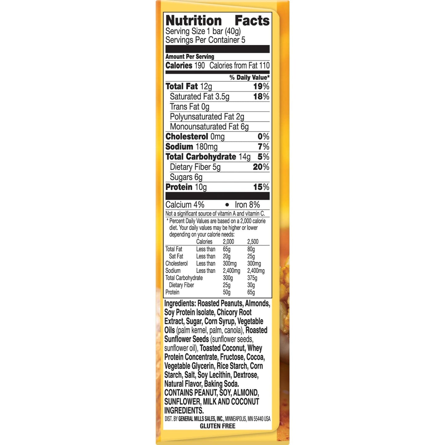 Nature Valley Protein Bar, Peanut, Almond & Dark Chocolate, 5 Count, Pack of 1, Model 1600045724