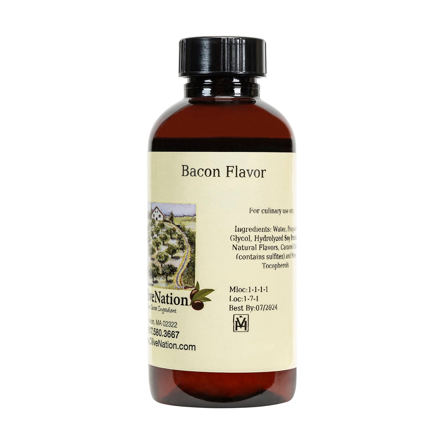 OLIVENATION Bacon Flavoring, Water Soluble Natural Flavor, Gluten Free, Kosher, 8 Fl Oz, Model EZD8