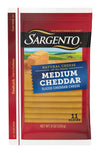 Sargento Natural Medium Cheddar Sliced Cheese, 11 Slices