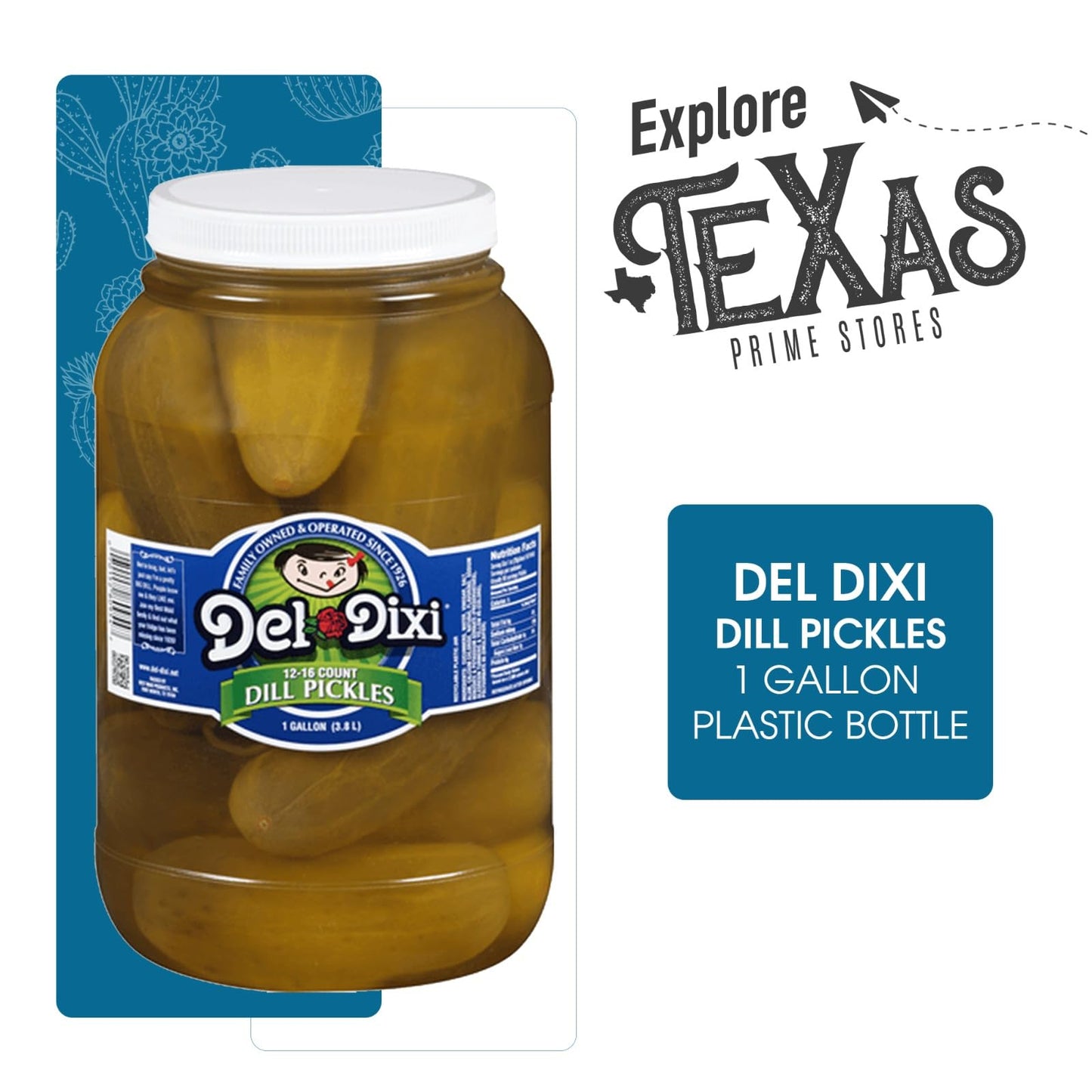 Del-Dixi 1- Gallon Of Whole Dill Pickles Plastic Jar
