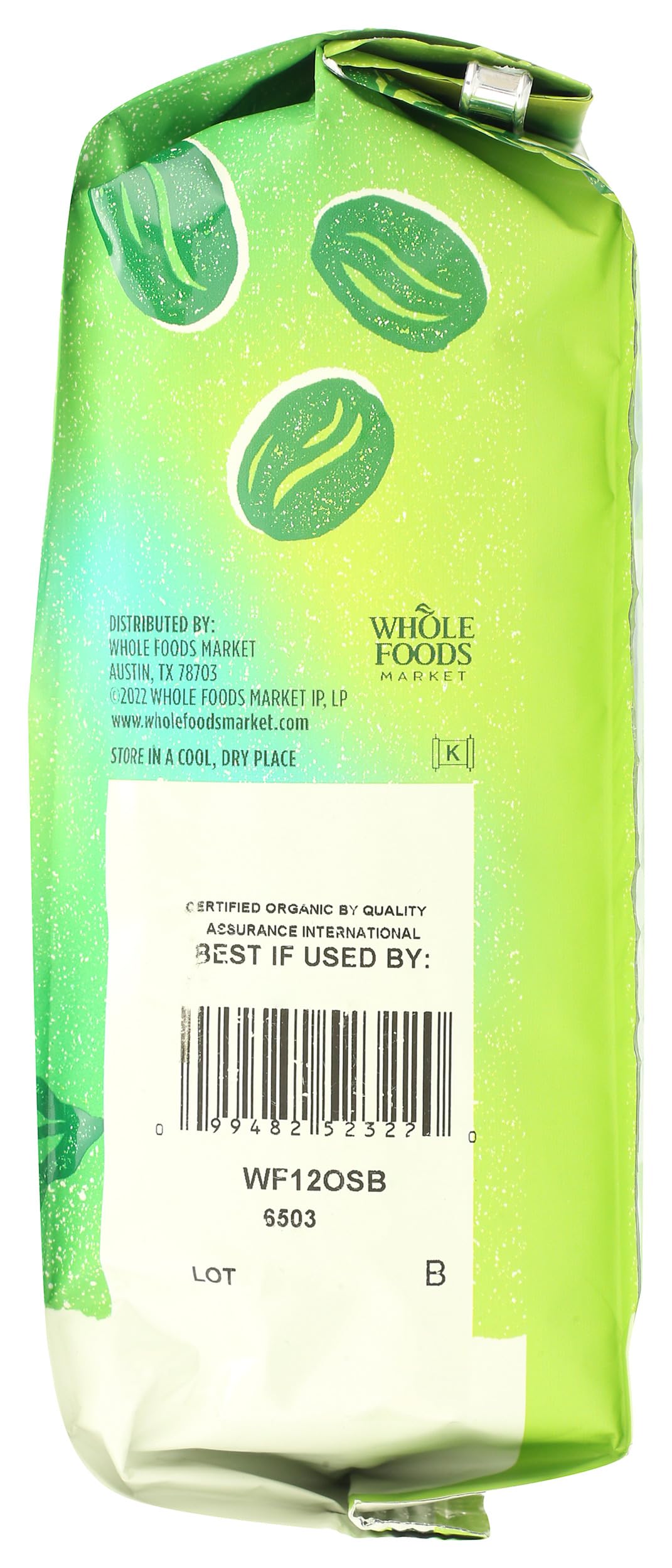 Whole Foods Market Organic Sierra Blend Whole Bean Coffee, Medium-Dark Roast, 12 OZ - Dark Chocolate & Caramel Flavor