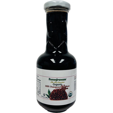 Pomegranaze Organic Pomegranate Molasses, No Sugar Added, Vegan, 12.35 Oz (3 Pack) - Gluten Free, NON GMO, Kosher