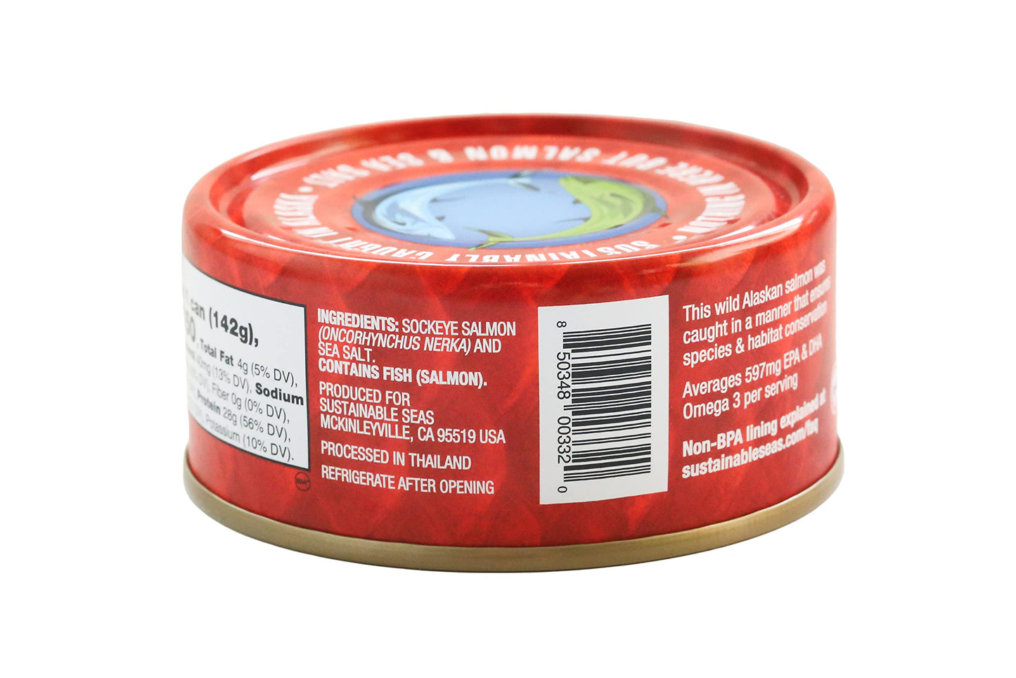 Sustainable Seas Wild Sockeye Salmon, Skinless & Boneless, 5 Oz (Pack Of 12)
