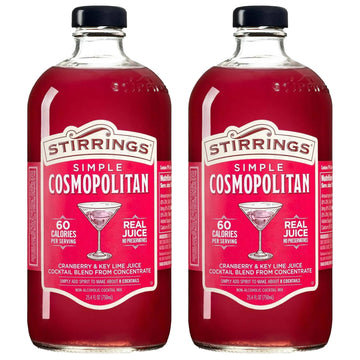 ChromaCast Cosmopolitan Cocktail Mixer - 2 Pack 750ml Bottles - Real Juice, No Preservatives, 90 Calories