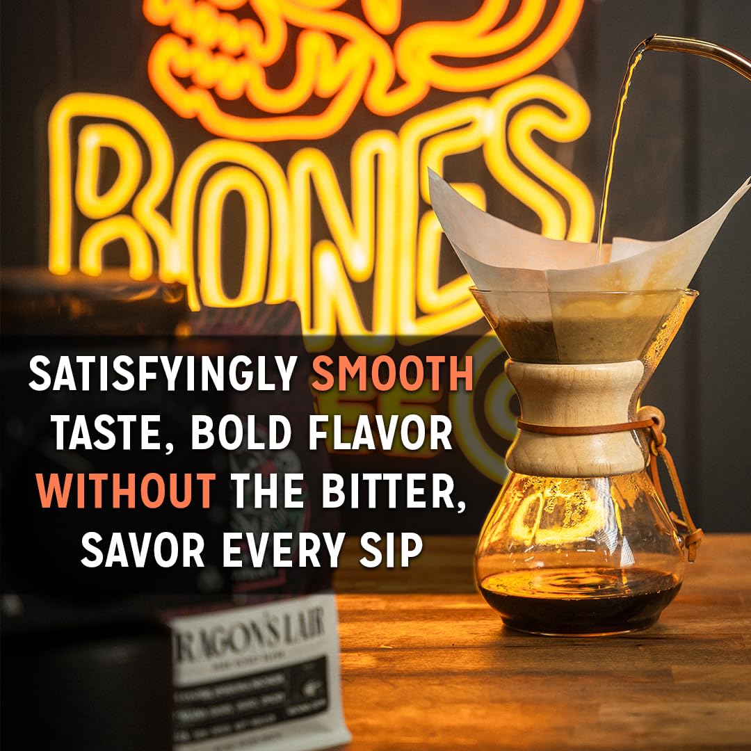 Bones Coffee Company Sugar Rush, Sugar Cookies Flavored Coffee, Medium Roast Low Acid Arabica Beans Compatible with Auto drip an