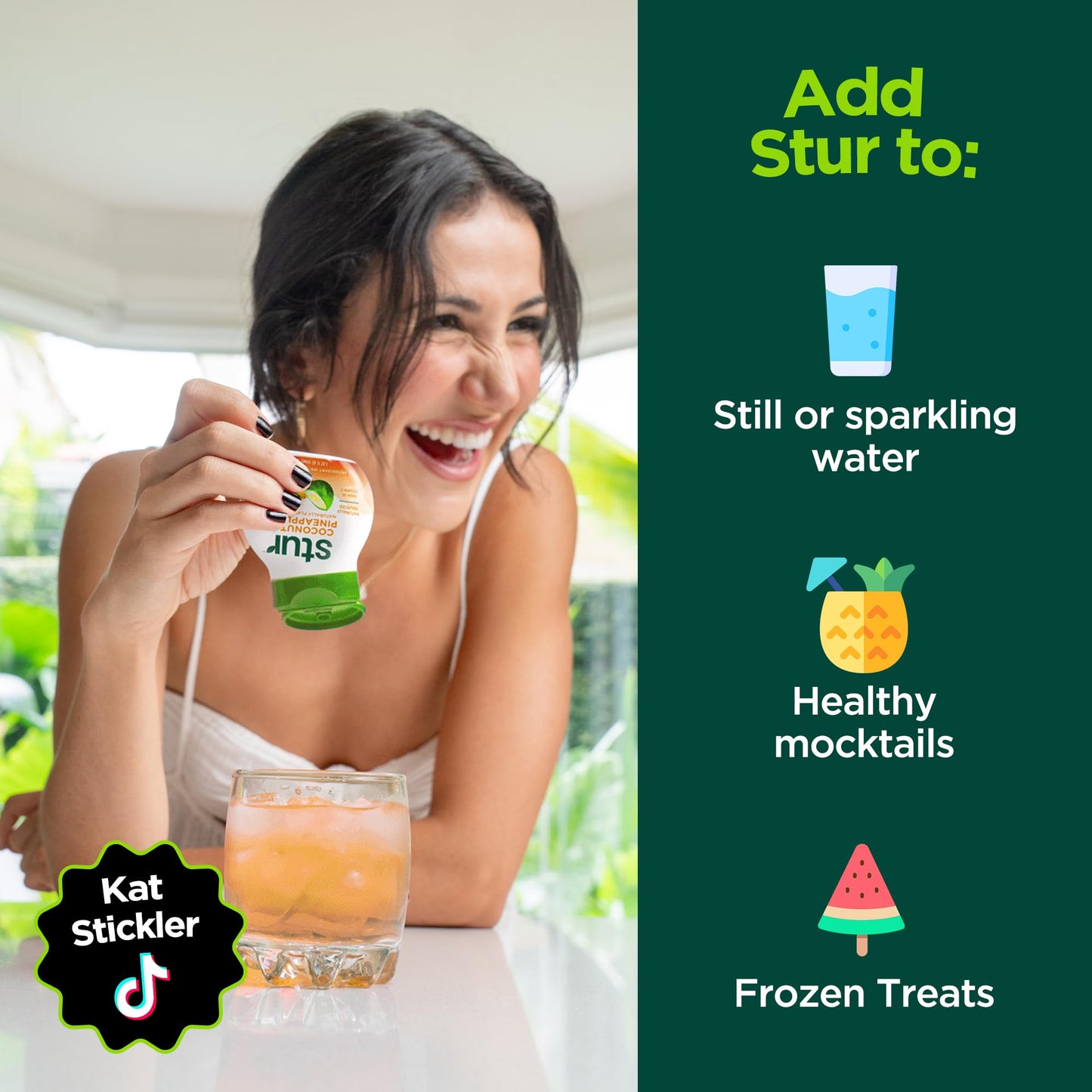 Stur Liquid Water Enhancer | Coconut Pineapple | Naturally Sweetened | High in Vitamin C & Antioxidants | Sugar Free | Zero Calo