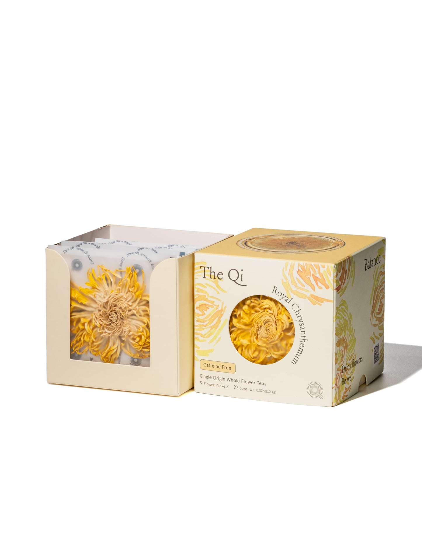 The-Qi Royal Chrysanthemum Blooming Flower Tea - The Qi 9 Pcs Whole Chrysanthemum Flowers - 100% All Natural Blooming Tea Gift Set For Inner Calm & Relaxation  Energy Blend-Free - Makes 27 Cups