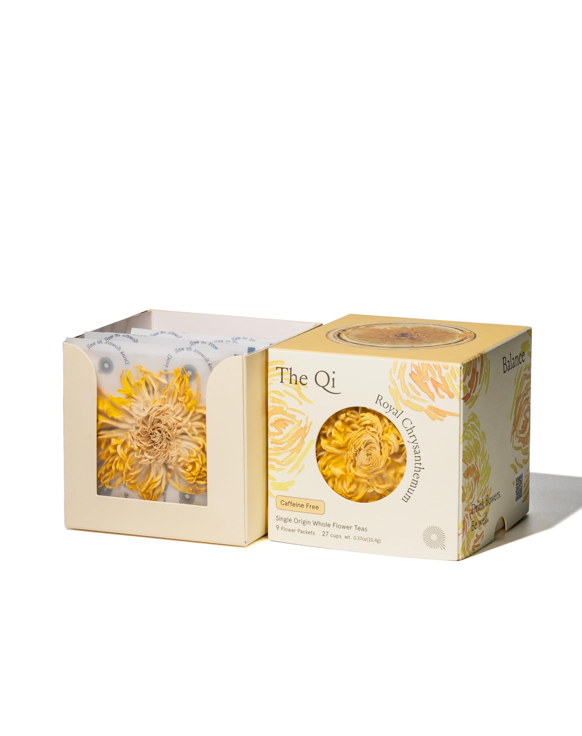 The-Qi Royal Chrysanthemum Blooming Flower Tea - The Qi 9 Pcs Whole Chrysanthemum Flowers - 100% All Natural Blooming Tea Gift Set For Inner Calm & Relaxation  Energy Blend-Free - Makes 27 Cups