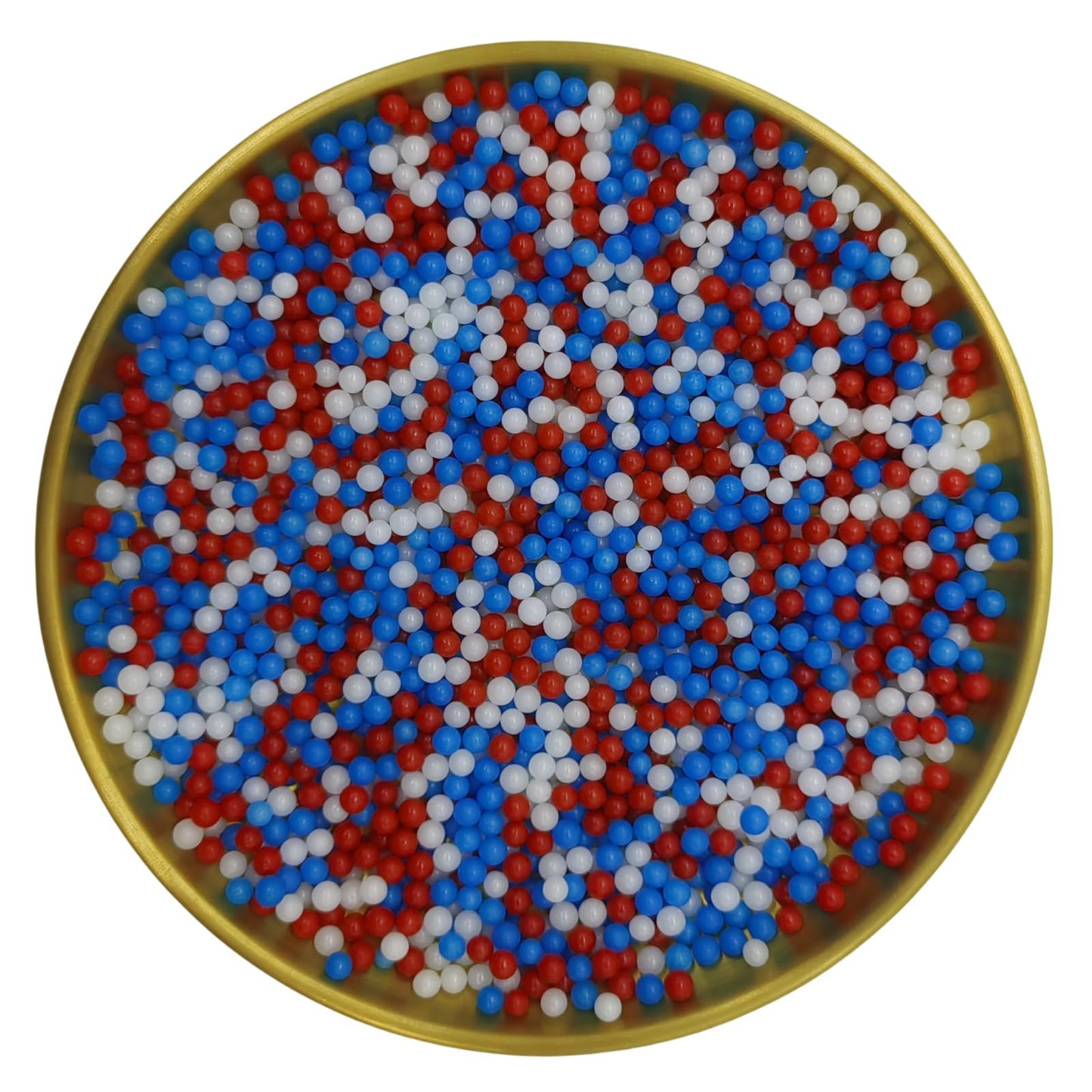 Edible Red & Blue & White Pearl Sugar Sprinkles Candy 4Mm Mini Pearls Cake Decorations Cupcake Toppers Cookie Decorating Perfect