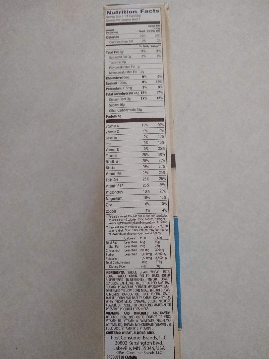 Post Blueberry Morning Cereal, 13.5-Ounce Boxes (Pack Of 4)