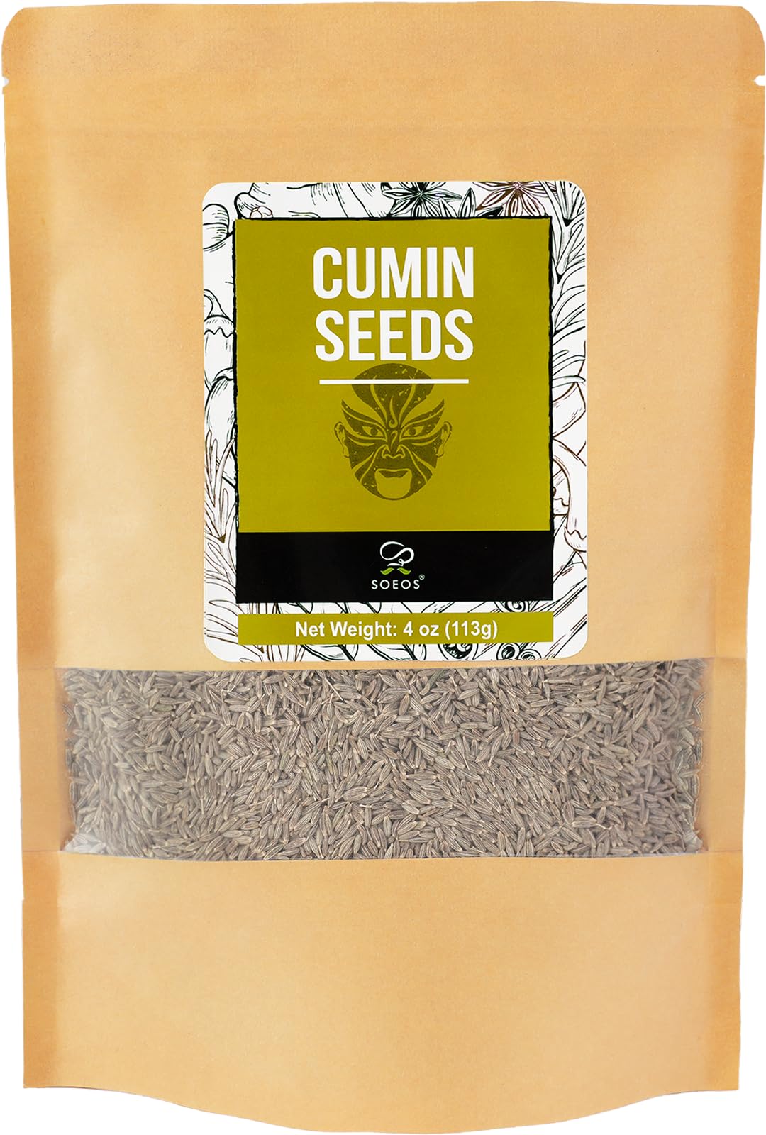 Soeos Cumin Seeds 4 oz (113g), Cumin Seed, Cumin Seeds, Whole Cumin Seed, Cumin Seeds Whole, Cumin Whole, Whole Cumin Seeds Bulk