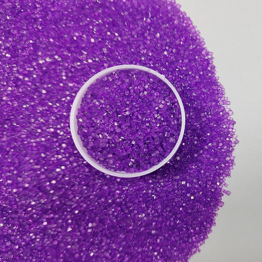Senchanting Purple Sanding Sugar Sprinkles, Edible Crystal Purple Sanding Candy Sugar For Cake Decorating Wedding Party Baking C