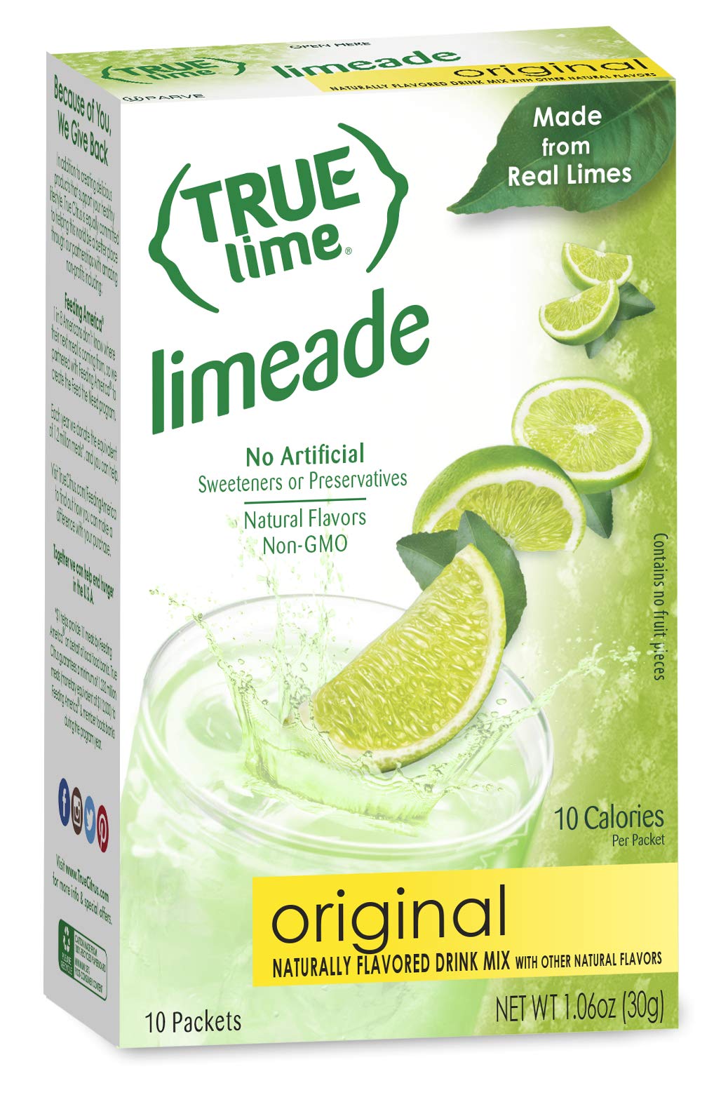 True Lime Limeade & Watermelon (Pack Of 4 | 2 Boxes Each Flavor) 10Ct Each Box. True Lemon | True Citrus