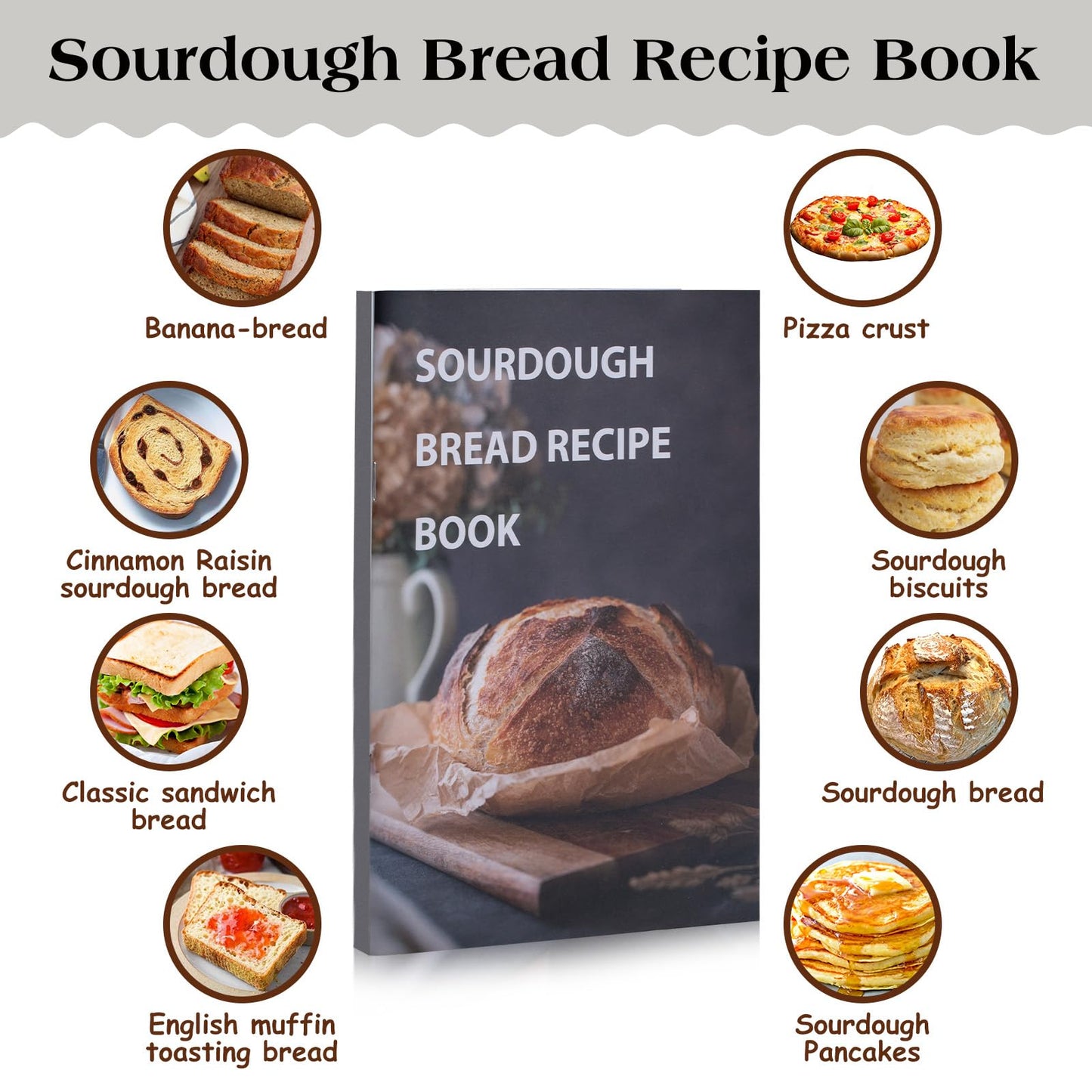 Sourdough Starter Kit,34oz Sourdough Starter Jar Glass with Sourdough Recipes Cookbook.Sourdough Bread Baking Supplies with Ther