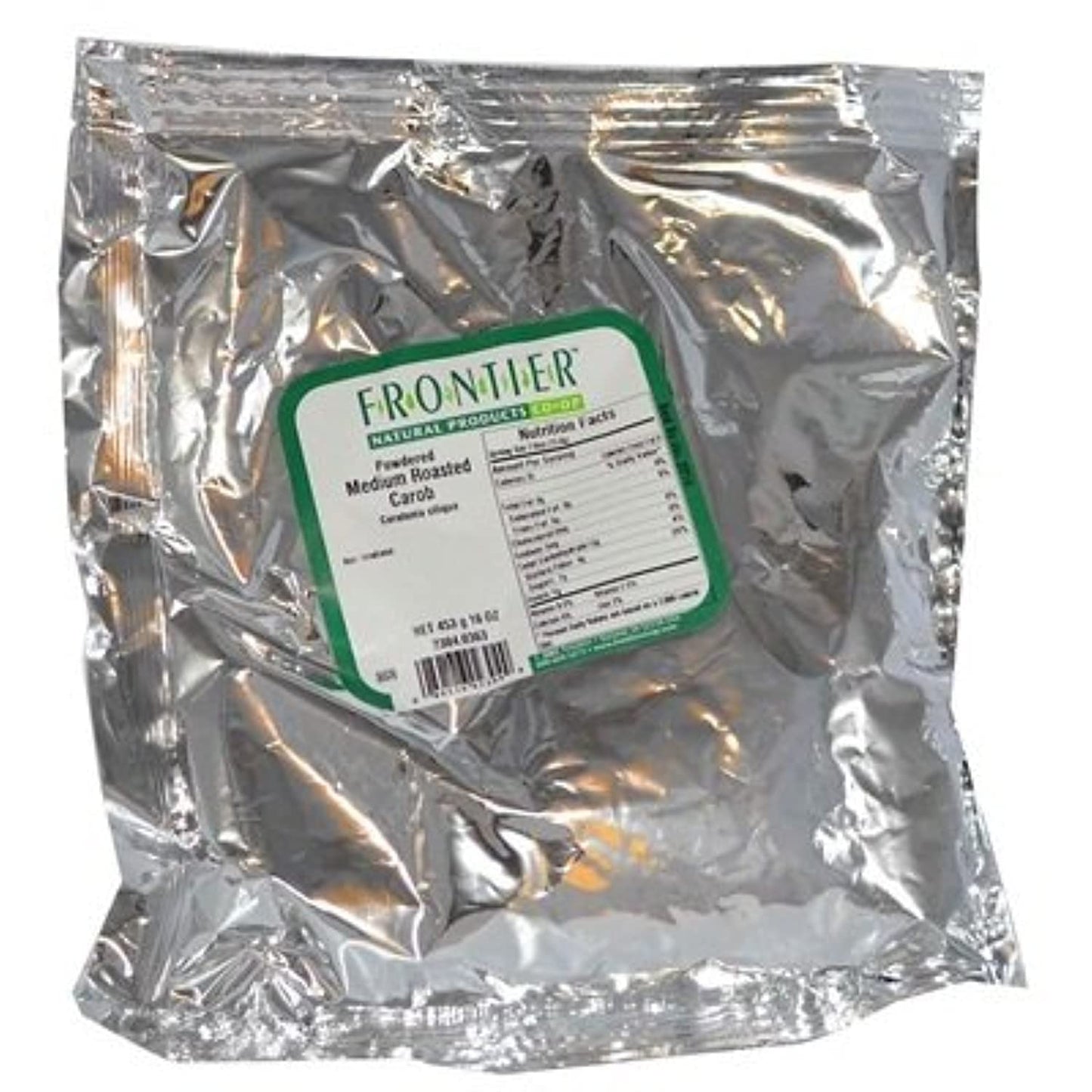 Frontier Co-op Ground Carob Powder - 1lb Bulk Bag - Medium-Roasted Cocoa Substitute - Caffeine-Free, Kosher
