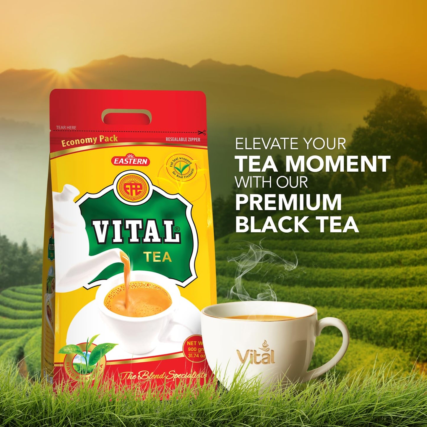 Vital Kilo Zip Pouch, Black Tea, Premium Hand-Picked Kenyan Loose-Leaf Tea, Naturally Anti Oxidized Black Loose Tea Leaf Blend,