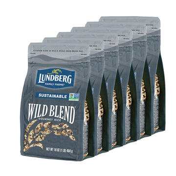 Lundberg Organic Wild Blend Rice - Wild Rice Blended With Long Grain Brown Rice, Sweet Brown Rice, Red Rice, And Black Rice, Certified Gluten-Free Rice, Pantry Staples, 16 Oz (Pack Of 6)