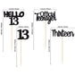 Gyufise 24Pcs Black Glitter 13Th Birthday Cupcake Toppers Hello 13 Thirteen Cake Toppers Official Teenager Cupcake Picks 13Th Bi