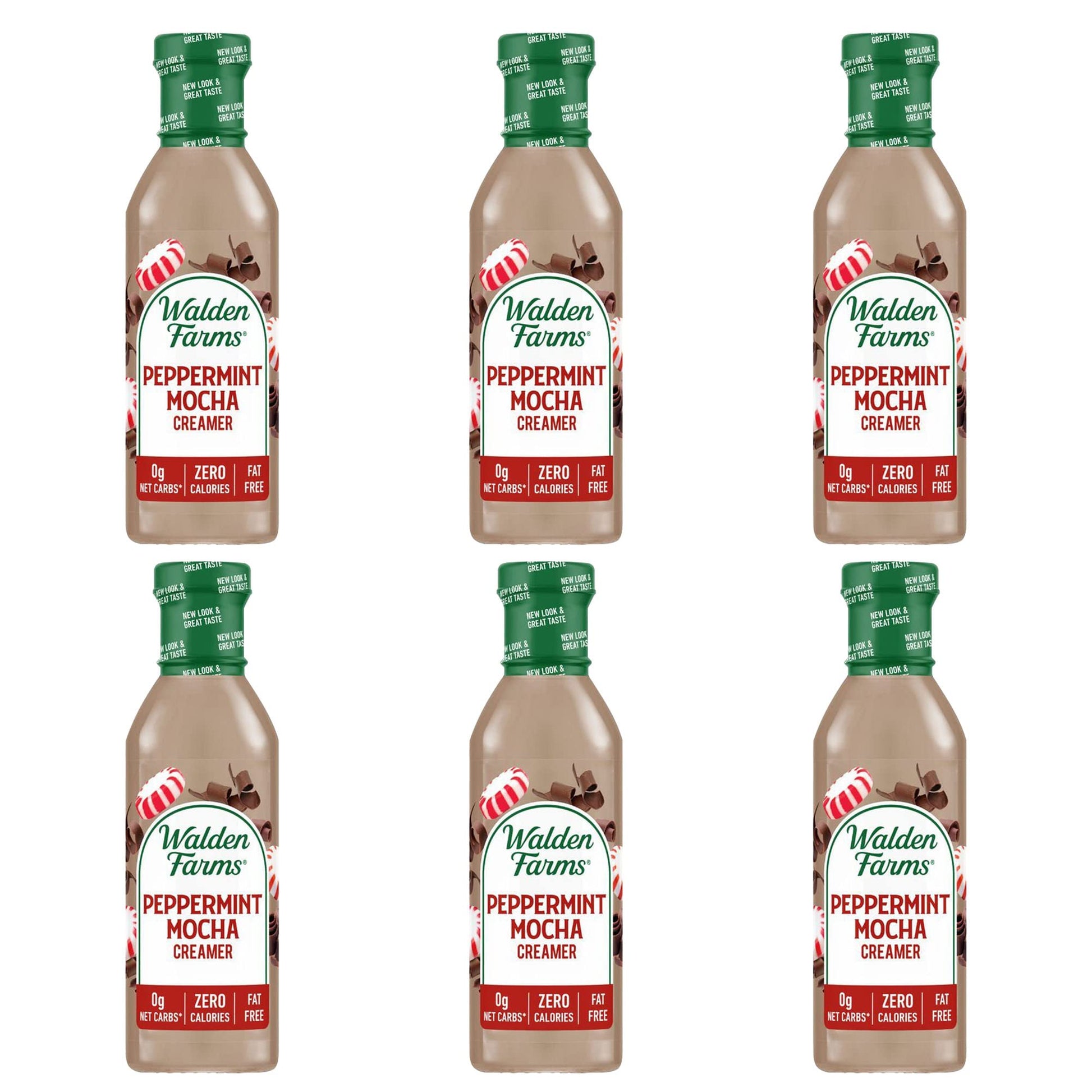 Walden Farms Peppermint Mocha Coffee Creamer, 12 oz. Bottle, Fresh Flavored Non-Dairy Milk Substitute, Natural and Organic Liqui