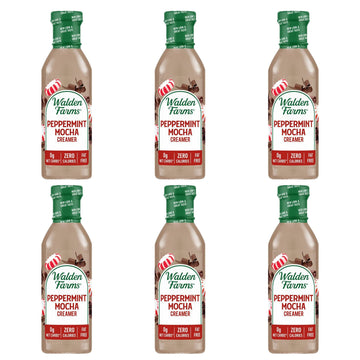 Walden Farms Peppermint Mocha Coffee Creamer, 12 oz. Bottle, Fresh Flavored Non-Dairy Milk Substitute, Natural and Organic Liqui