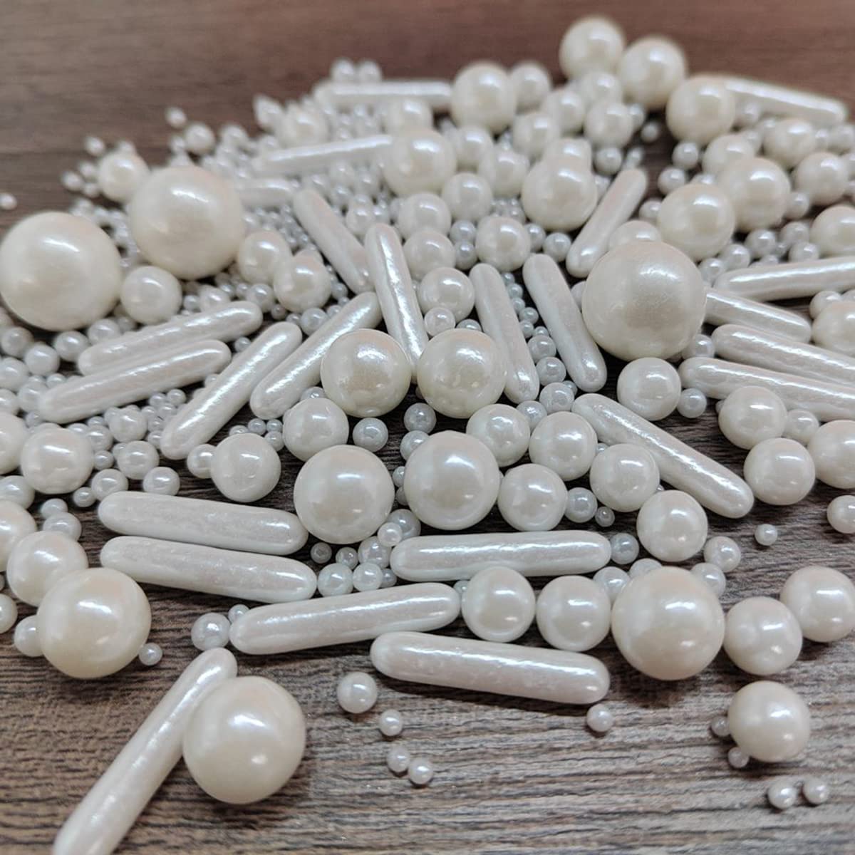 Edible White Pearl Sugar Sprinkles Candy Mix Size Baking Edible Cake Decorations Cupcake Toppers Cookie Decorating Wedding Party