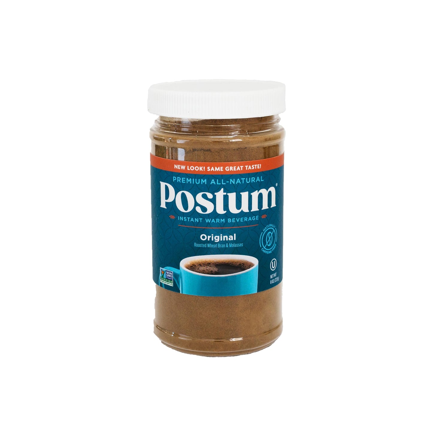 Postum Coffee Substitute Original, Caffeine-Free, 8oz, Vegan Coffee Alternative with Roasted Wheat Bran & Molasses
