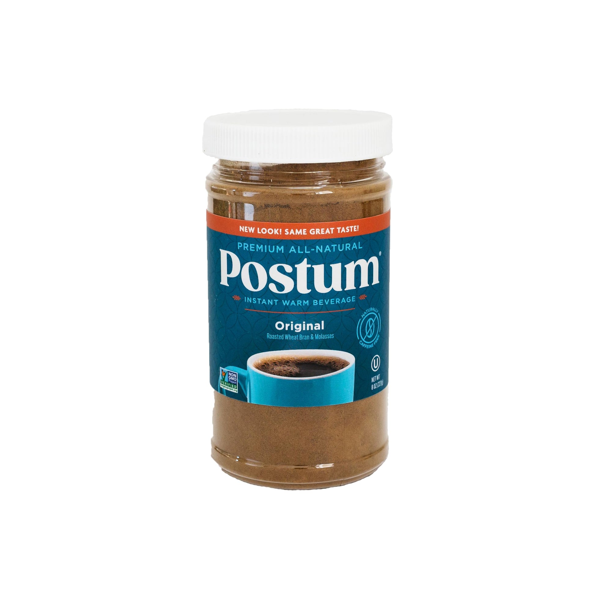 Postum Coffee Substitute Original, Caffeine-Free, 8oz, Vegan Coffee Alternative with Roasted Wheat Bran & Molasses
