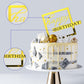 10 Pcs Gold Happy Birthday Cake Toppers Mirror Acrylic Cake Topper Side Cake Decorations Gold Cake Inserts Cake Decorating Suppl