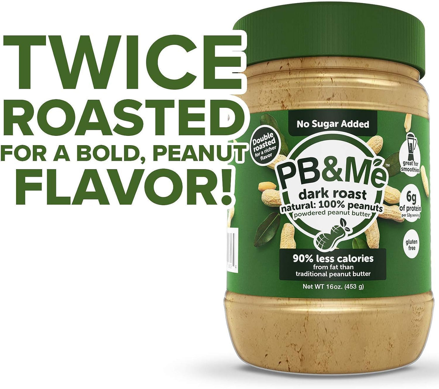PB&Me Natural Powdered Peanut Butter - Gluten Free, High Protein, Less Calorie Peanut Butter for Smoothie And Protein Shake Add