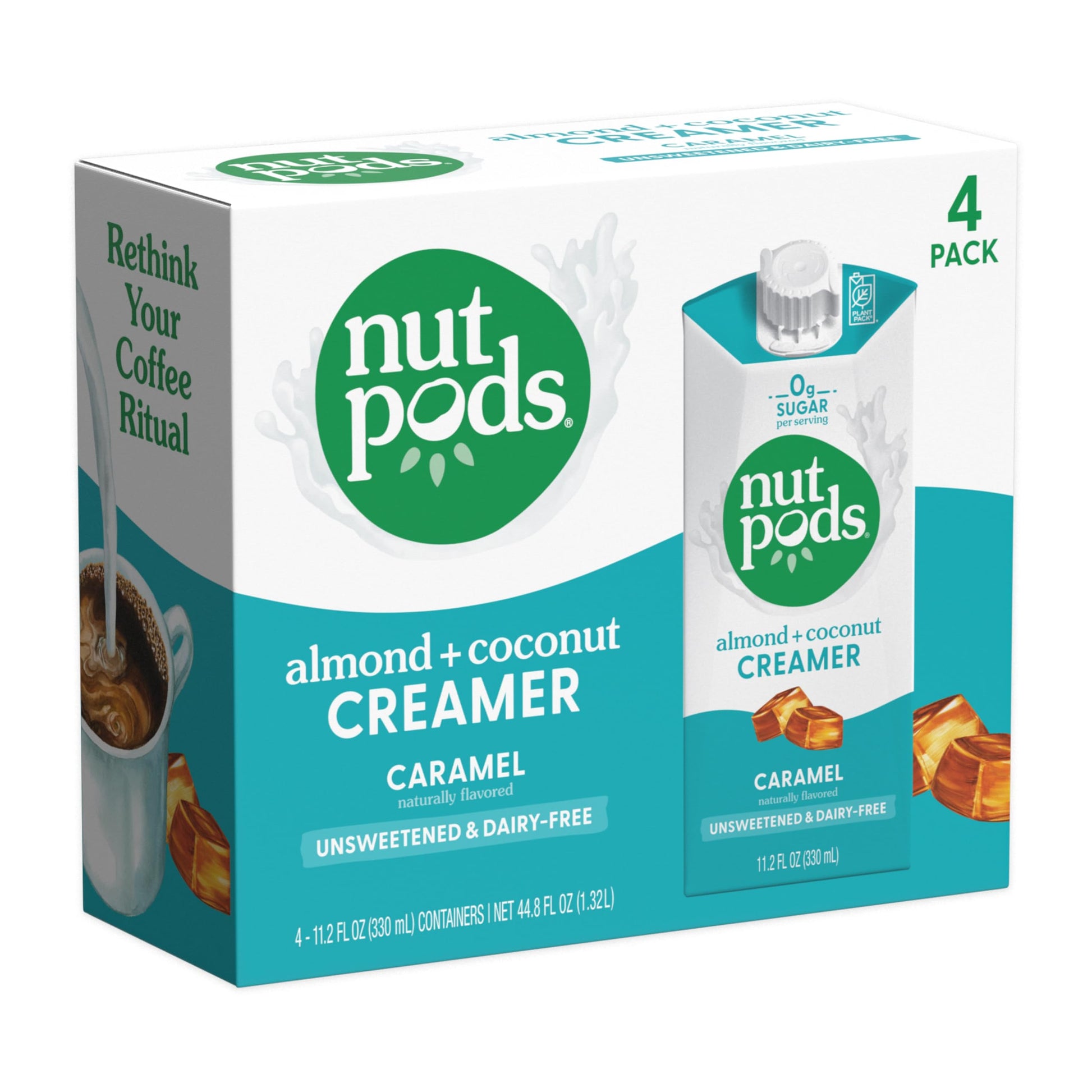 Nutpods Caramel Coffee Creamer - Unsweetened Non Dairy Creamer Made From Almonds And Coconuts - Keto Creamer, Whole30, Gluten Fr