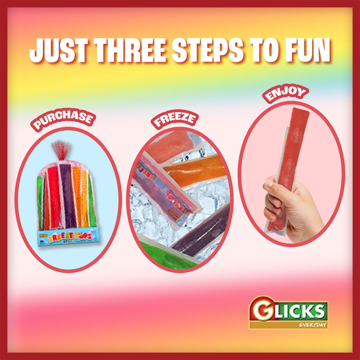 Glicks Freeze Pops, Assorted Flavors, Low Calorie, 24 Count Frozen Ice Pops