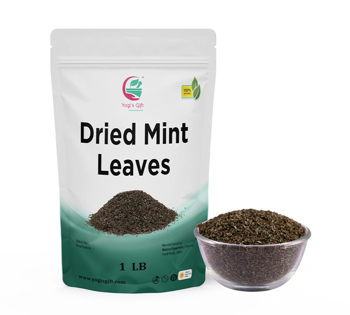 Dried Mint Leaves 1 Lb | Peppermint Leaves For Tea & Savoury | Non-Gmo, Ethically Sourced, Cut & Sifted | Bulk Tea Loose Leaf -