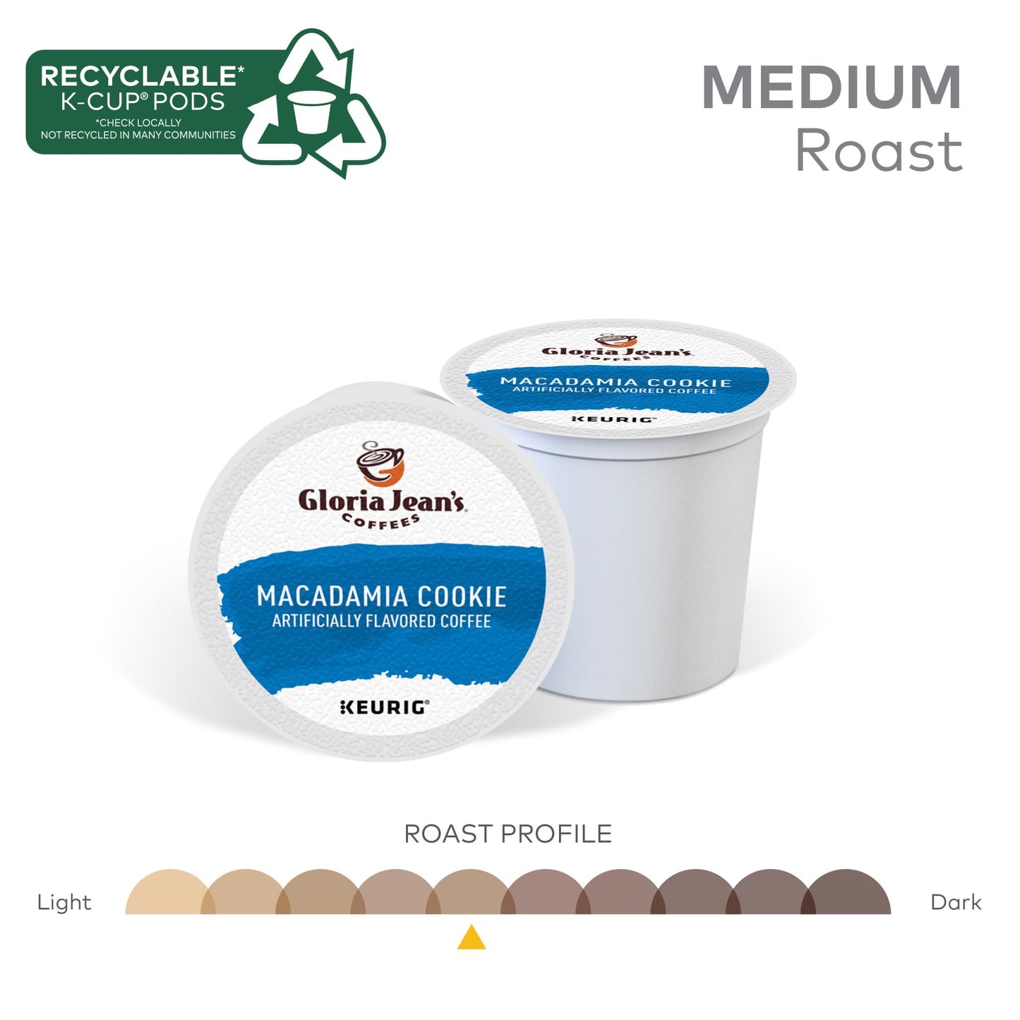 Gloria Jean'S Macadamia Cookie Coffee, Keurig Single Serve K-Cup Pods, Medium Roast Coffee, 96 Count (4 Packs Of 24)