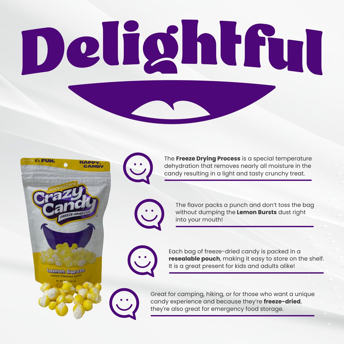 Andersen'S Crazy Candy Freeze Dried Candy - Freeze Dried Lemon Burst, 3.3 Ounces