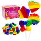 36 Pack Rainbow Flower, Colorful Butterfly, Galaxy Star & Heart Lollipop Suckers, Rainbow Swirl Lollipops Individually Wrapped B