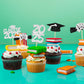Ephlyn Cupcake Toppers 36Pcs Glitter Graduation Theme Class of 2025 Silver