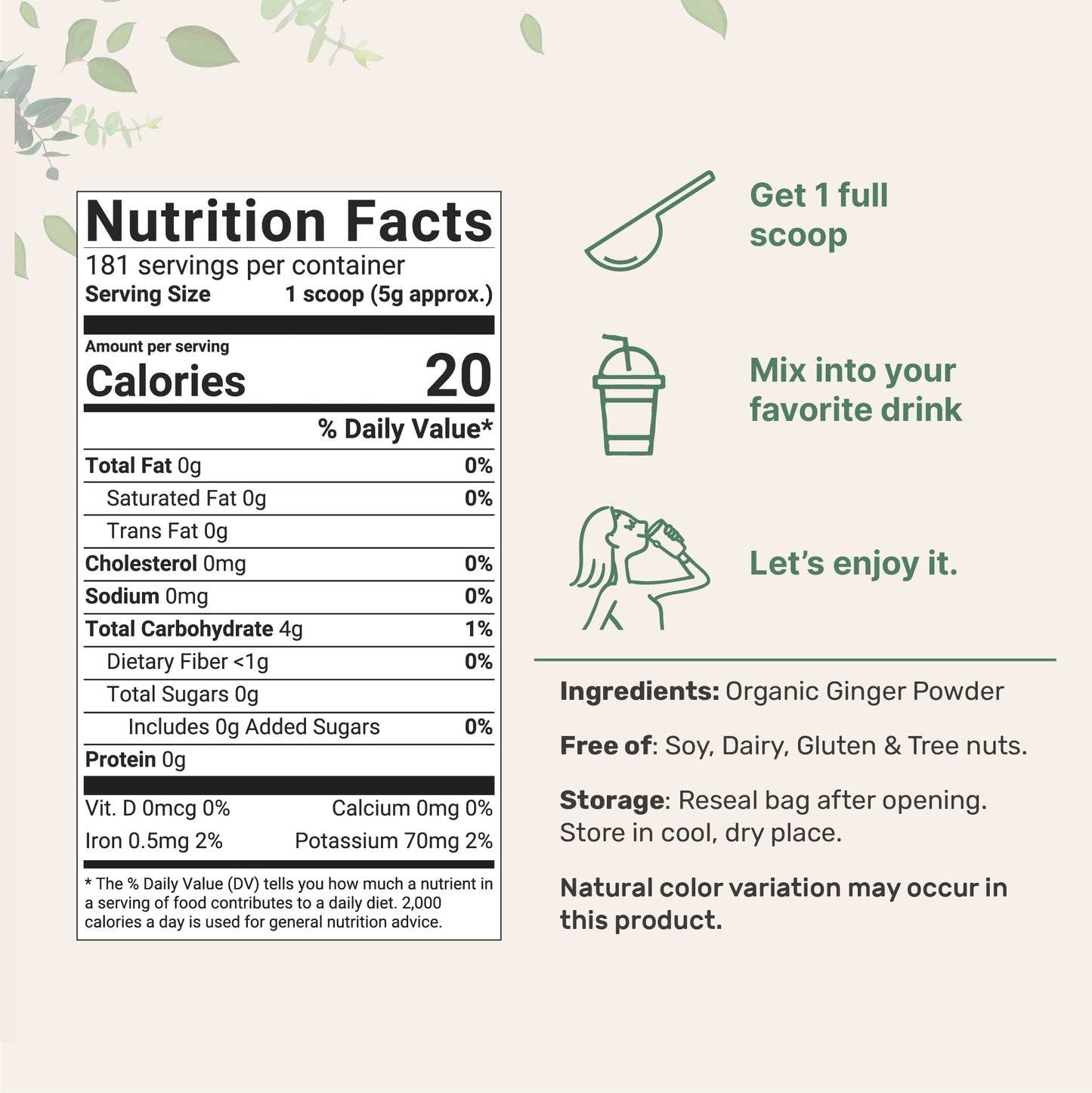 Organic Ginger Powder 2lbs by Micro Ingredients | Non-GMO, Additive Free Spice for Baking, Cooking & Tea | Premium Quality Bulk Supply
