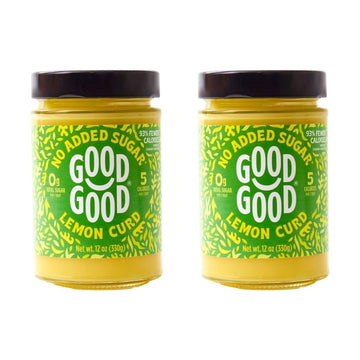 Good Good No Added Sugar Lemon Curd - Keto Friendly Vegan Spread - 12oz (Pack of 2)