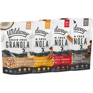 Wildway Keto Granola | Variety Pack | Grain-Free, Certified Gluten-Free Cereal | Vegan, Low Carb | No Sugar Added | Paleo-Friend