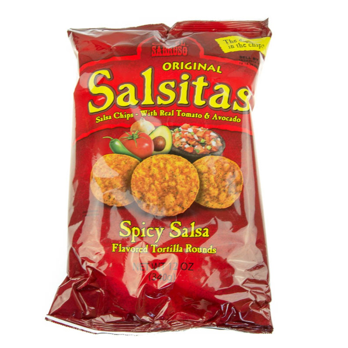 El Sabroso Original Salsitas, Spicy Salsa Tortilla Rounds, 1.5-Ounce Packages (Pack of 60)