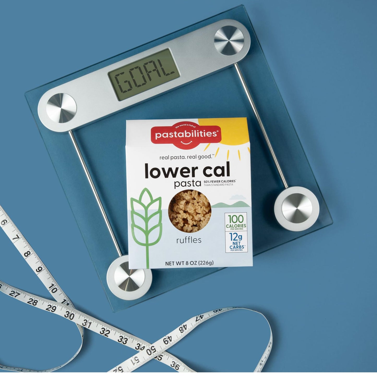 Pastabilities, Lower Calorie Pasta, Variety Pack (Penne & Ruffles) - 100 Calories/Serving, 12g Net Carbs & High Fiber - Deliciou