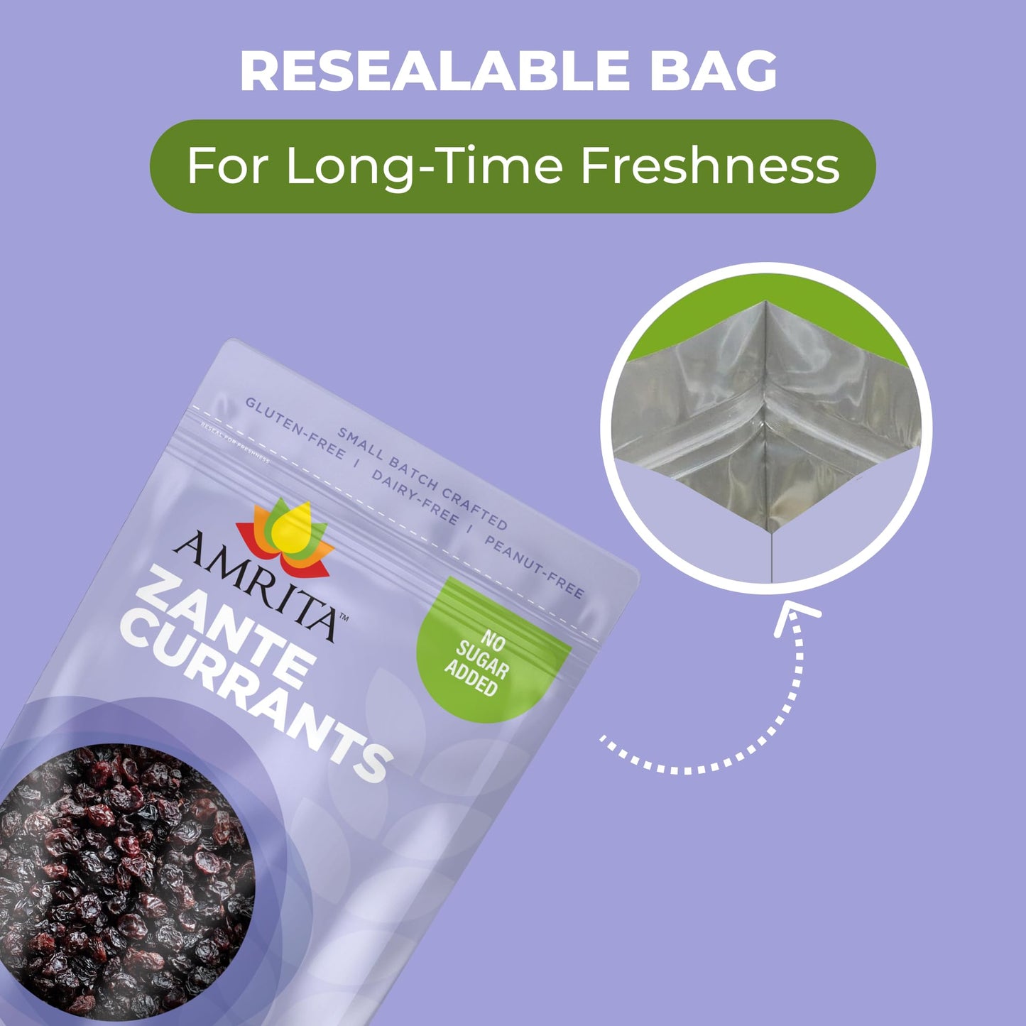 Amrita Zante Black Currant 2 lb | No Added Sugar, Naturally Sweet, Gluten Free Dried Fruit | Packed Fresh in Resealable Bags | D