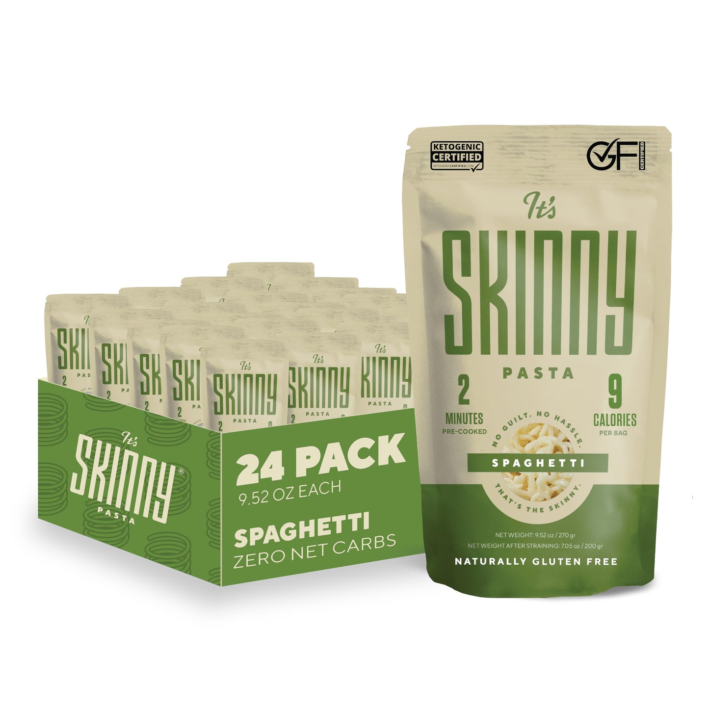 Its Skinny Spaghetti - High Fiber & Gluten Free Spaghetti Pasta, Low Calorie Low Carb Vegan Pasta - Pre-Cooked Konjac Shirataki