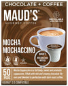 Maud'S Chocolate Mocha Cappuccino Coffee Pods, 50 Ct | Mochaccino Mocha Flavor | 100% Arabica Coffee | Solar Energy Produced Rec