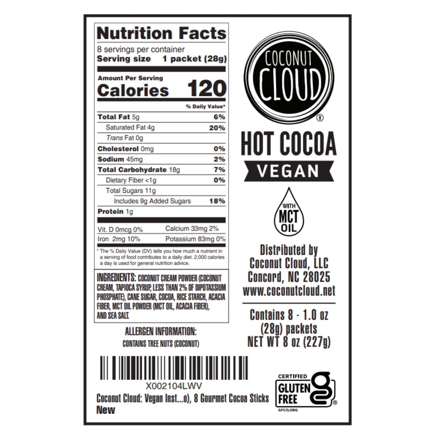 Dairy Free Hot Cocoa Sticks | Delicious, Vegan, Non-Gmo, Natural, Coconut Powdered Milk + Mct Oil. (Just Add Water & Enjoy A Per