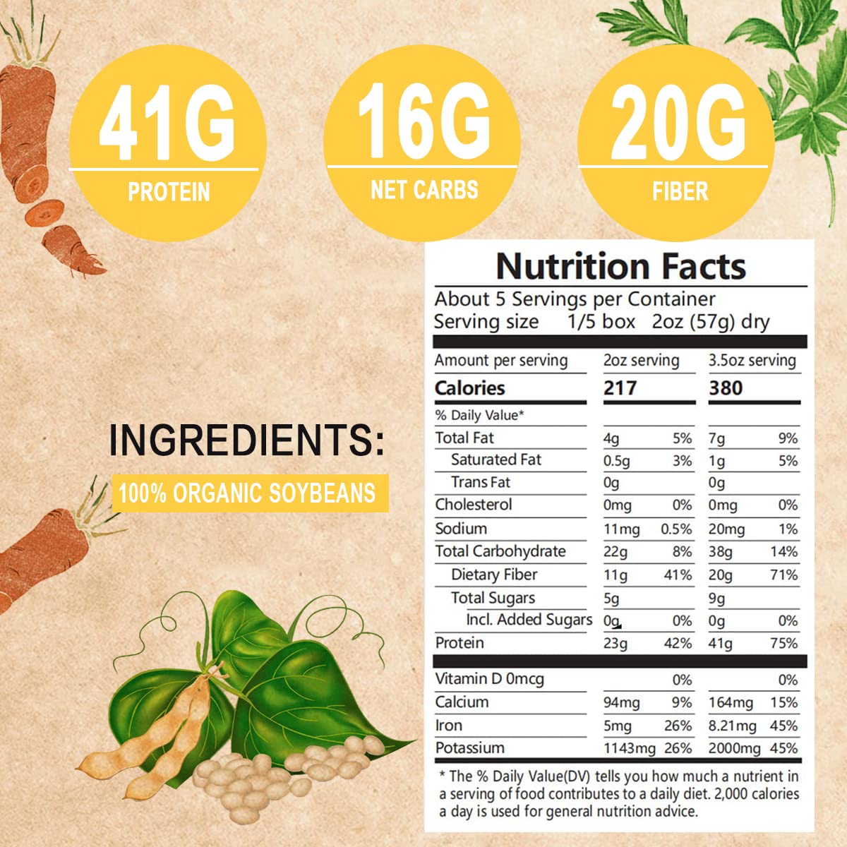 Purefit Organic Soy Bean Spaghetti Pasta，High Protein Pasta，Low Carb Keto Pasta, Gluten-Free, Vegan, Non-Gmo, Kosher, Plant-Based Bean Noodles - 1 Pack(10 Oz/5 Servings)