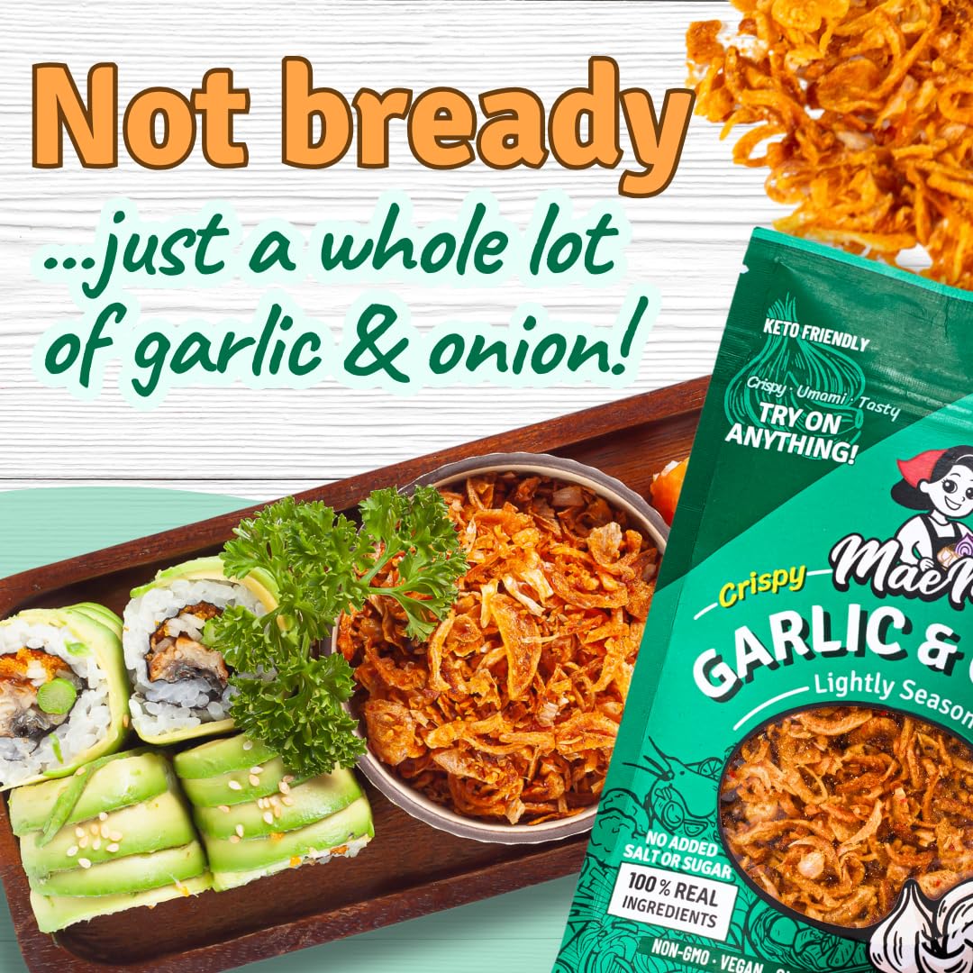 MaeMai Chili Crisp (MILD Spice) - enhanced Onion & Garlic Flakes - Crispy All-Purpose Seasoning  Topper | Keto  vegan  gluten-free. Crunchy condiment for ramen add ons  rice seasoning  salads | 3.17 oz (90g)
