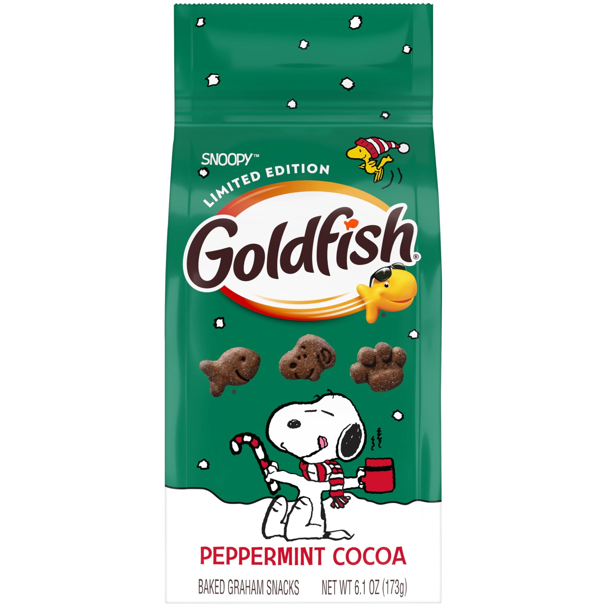 Goldfish Snoopy Peppermint Cocoa Graham ers  6.1 Oz Bag